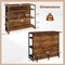 Rustic Brown Kitchen Island with Wine Rack & 3 Shelves – Engineered Board & Metal Frame